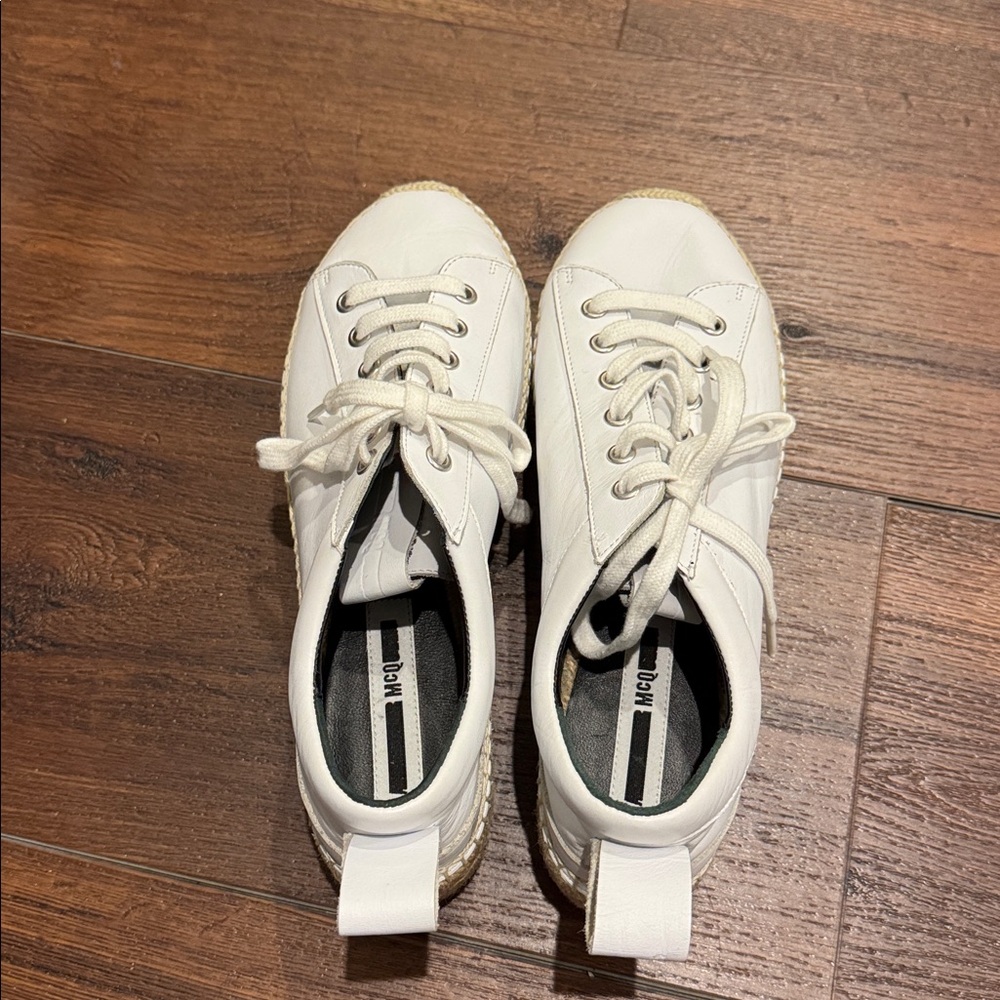 Alexander McQueen White Leather braided Espadrille Sneakers, never worn. - Picture 4 of 8